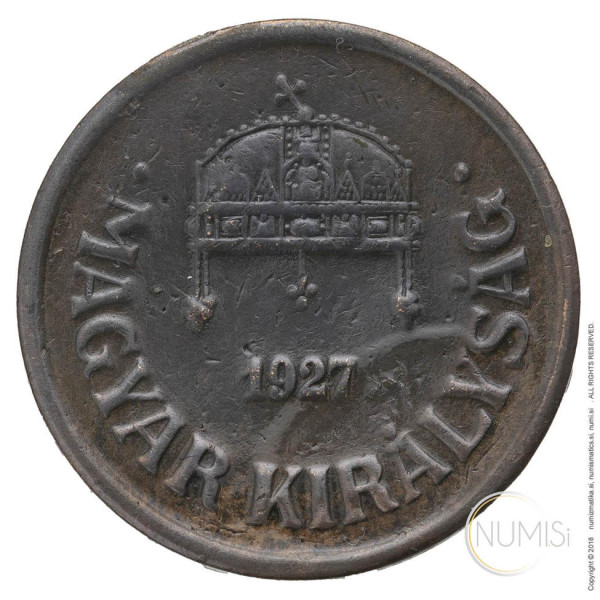 Madžarska - Kraljevina: 2 Filler 1927 | Miklós Horthy (HU1086440100X000796) numizmatika kovanci