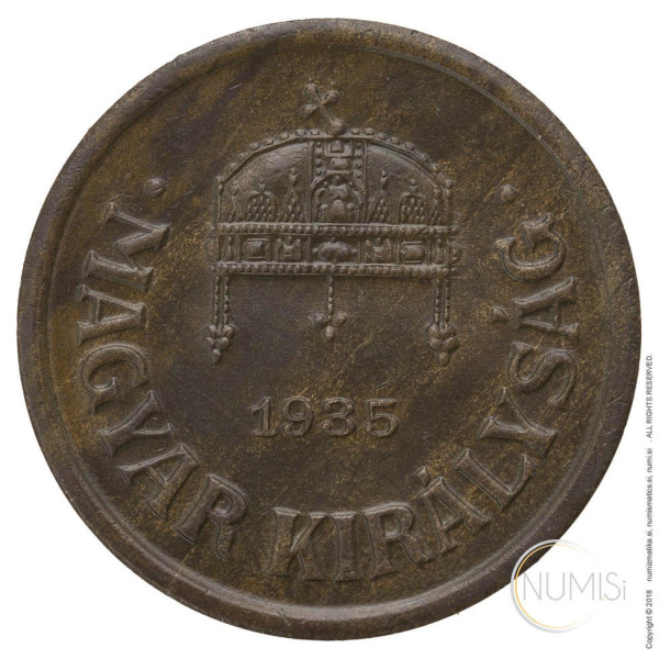 Madžarska - Kraljevina: 2 Filler 1935 | Miklós Horthy (HU1078440100X000800) numizmatika kovanci