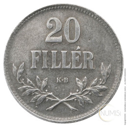 Madžarska - republika: 20 filerjev 1920