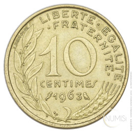 Francija - Peta republika: 10 Centimes 1963