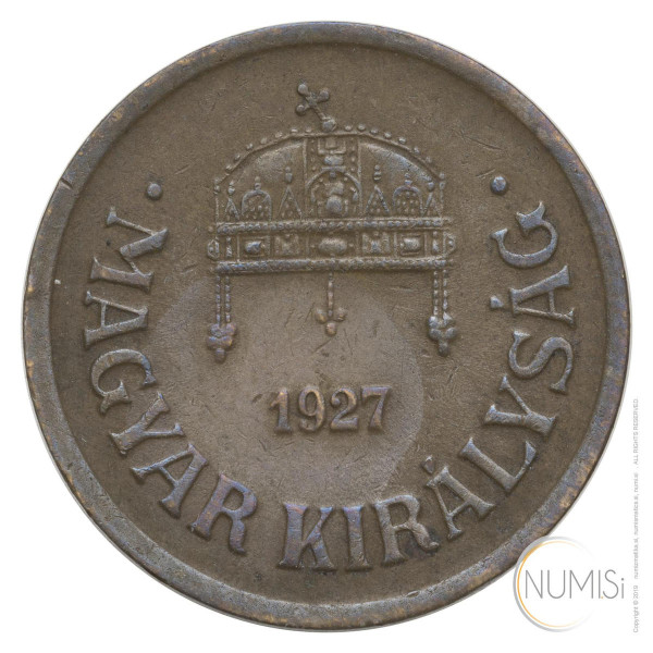Madžarska - Kraljevina: 2 Filler 1927 | Miklós Horthy (000894) numizmatika kovanci