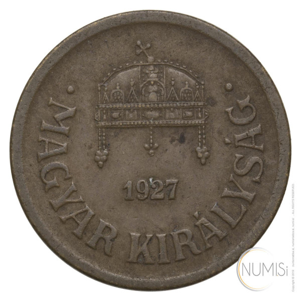 Madžarska - Kraljevina: 2 Filler 1927 | Miklós Horthy (000896) numizmatika kovanci