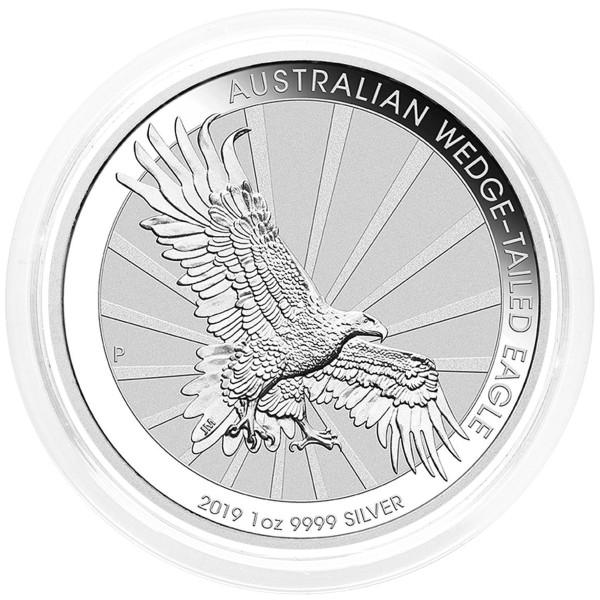 Avstralija: 1 AUD 2019 - 1oz .999 Ag BU - Wedge-Tailed Eagle (REPATI OREL) | Elizabeth II (AU0994220100X000978) numizmatika kovanci