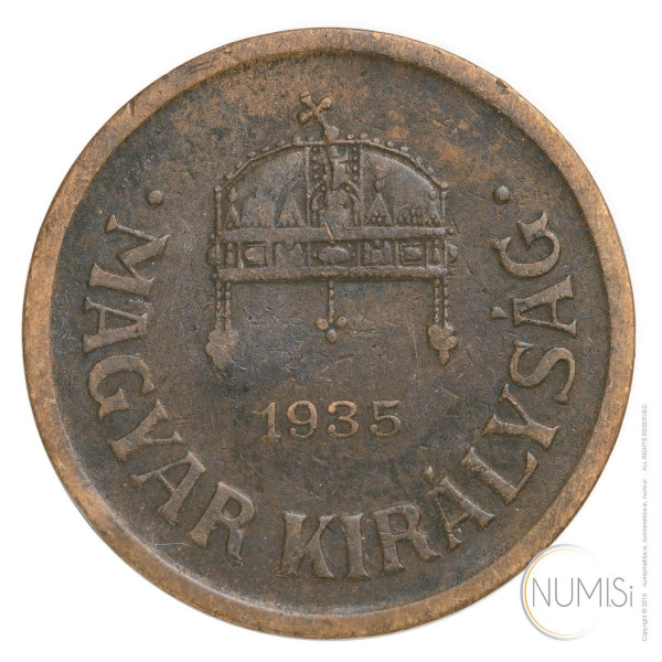 Madžarska - Kraljevina: 2 filler 1935 | Miklós Horthy (000991) numizmatika kovanci