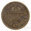 Madžarska - Kraljevina: 2 Filler 1930 | Miklós Horthy (000992) numizmatika kovanci