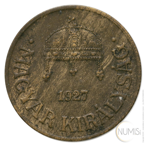 Madžarska - Kraljevina: 1 Filler 1927 | Miklós Horthy (000999) numizmatika kovanci