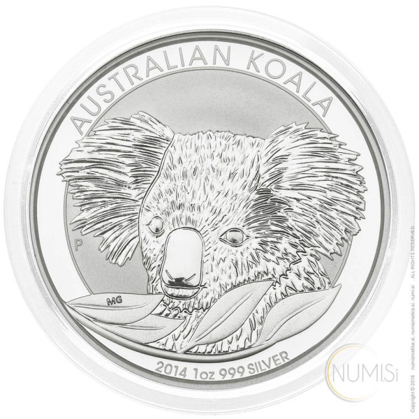 Avstralija: srebrnik Koala 1 AUD BU 2014 1 oz .999 srebro, Perth Mint (AU0999X003739) numizmatika kovanci