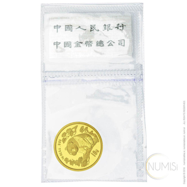Kitajska (Ljudska republika): zlatnik Panda 10 Yuan BU 1997 1/10 oz .999 zlato, China Gold Coin Incorporation - velika letnica (CN10161102804595606) numizmatika kovanci