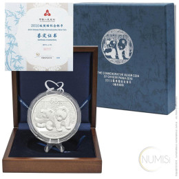 Kitajska (Ljudska republika): srebrnik Panda 50 Yuan PP (polirana plošča) 2010 5 oz .999 srebro, China Gold Coin Incorporation