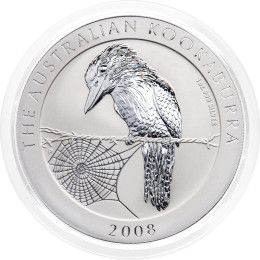 Avstralija: srebrnik Kookaburra BU 1 AUD 2008 1 oz .999 srebro, Perth Mint