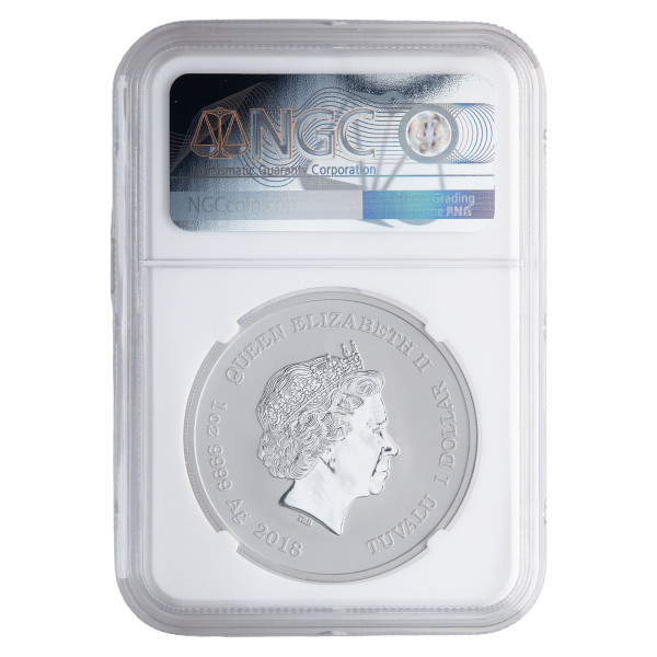 Tuvalu: 1 dollar 2018 – Iron Man™ (Marvel), srebro 999/1000, 1 oz – The Perth Mint - NGC MS70 (TK0995X003764) numizmatika kovanci