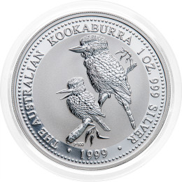 Avstralija: 1 AUD 1999 - 1 oz .999 srebro - BU - Kookaburra - Perth Mint
