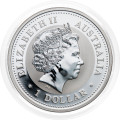 Avstralija: 1 AUD 2002 - 1 oz .999 srebro - BU - Kookaburra - Perth Mint (AU1011X003368) numizmatika kovanci