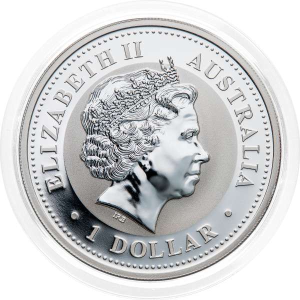 Avstralija: 1 AUD 2002 - 1 oz .999 srebro - BU - Kookaburra - Perth Mint (AU1011X003368) numizmatika kovanci