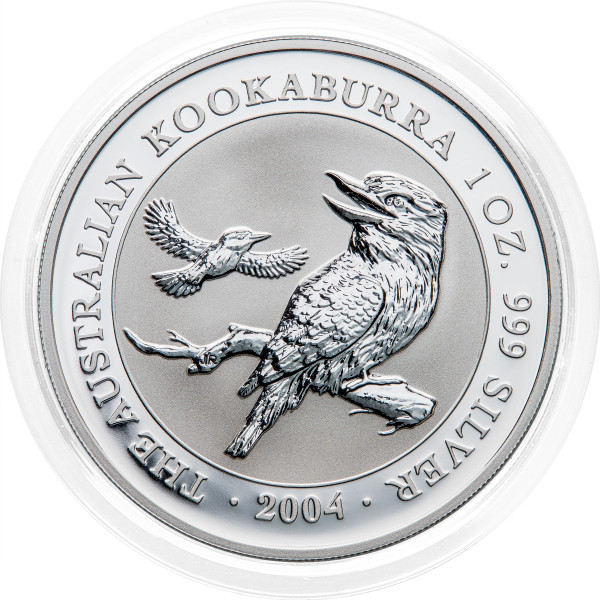 Avstralija: 1 AUD 2004 - 1 oz .999 srebro - BU - Kookaburra - Perth Mint (AU1009X003370) numizmatika kovanci