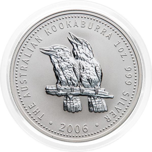 Avstralija: 1 AUD 2006 - 1 oz .999 srebro - BU - Kookaburra - Perth Mint (AU1007X003372) numizmatika kovanci