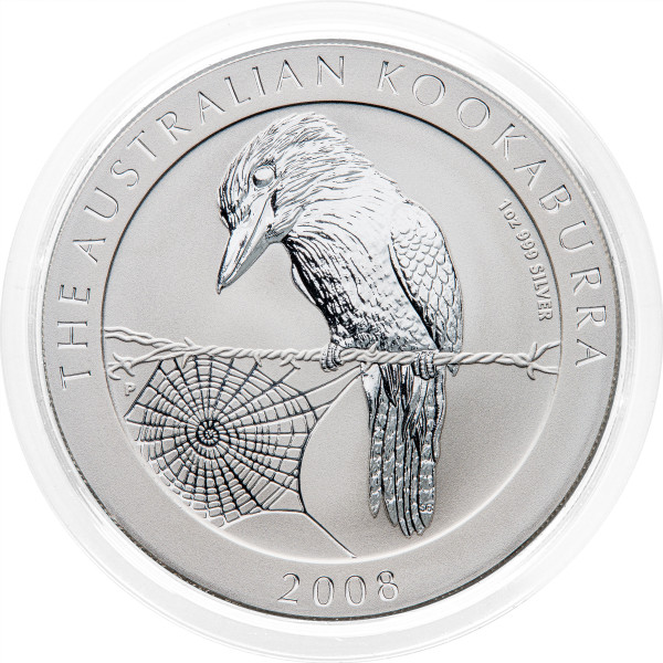 Avstralija: 1 AUD 2008 - 1oz .999 Ag BU - KOOKABURRA (AU1005X003374) numizmatika kovanci