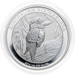 Avstralija: 1 AUD 2014 - 1 oz .999 srebro - BU - Kookaburra - Perth Mint