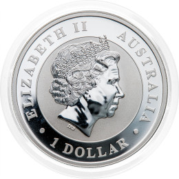 Avstralija: 1 AUD 2014 - 1 oz .999 srebro - BU - Kookaburra - Perth Mint