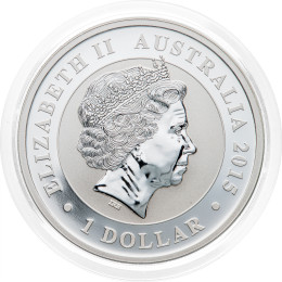 Avstralija: 1 AUD 2015 - 1 oz .999 srebro - BU - Kookaburra - Perth Mint