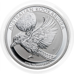 Avstralija: 1 AUD 2018 - 1 oz .999 srebro - BU - Kookaburra - Perth Mint
