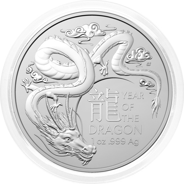Avstralija: 1 AUD 2024 - 1oz .999 Ag BU - Lunar RAM I - ZMAJ (AU0989X002778) numizmatika kovanci