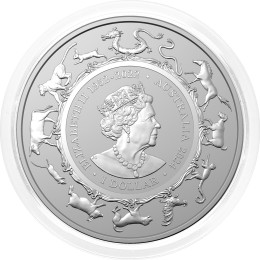 Avstralija: 1 AUD 2024 - 1oz .999 Ag BU - Lunar RAM I - ZMAJ