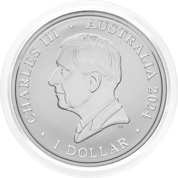 Avstralija: 1 AUD 2024 - 1oz .999 Ag ST - Hourglass Dolphin (AU0989X002853) numizmatika kovanci