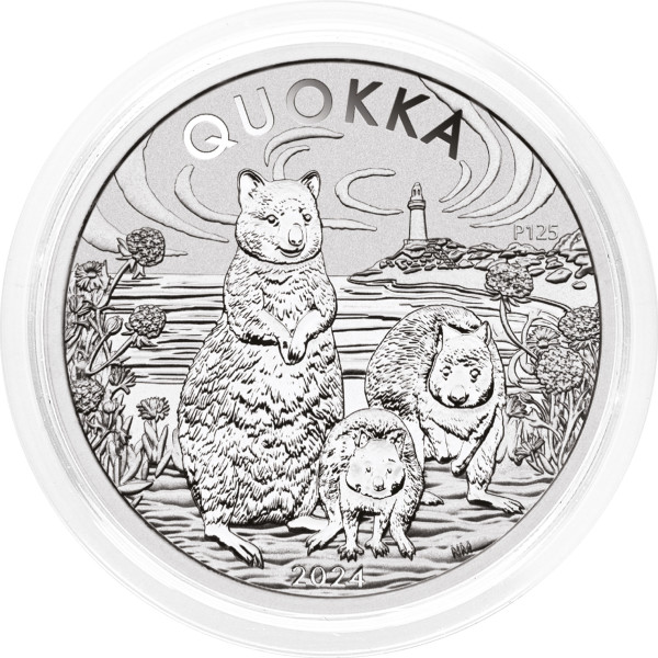 Avstralija: 1 AUD 2024 - 1oz .9999 Ag BU - QUOKKA (AU0989X002832) numizmatika kovanci