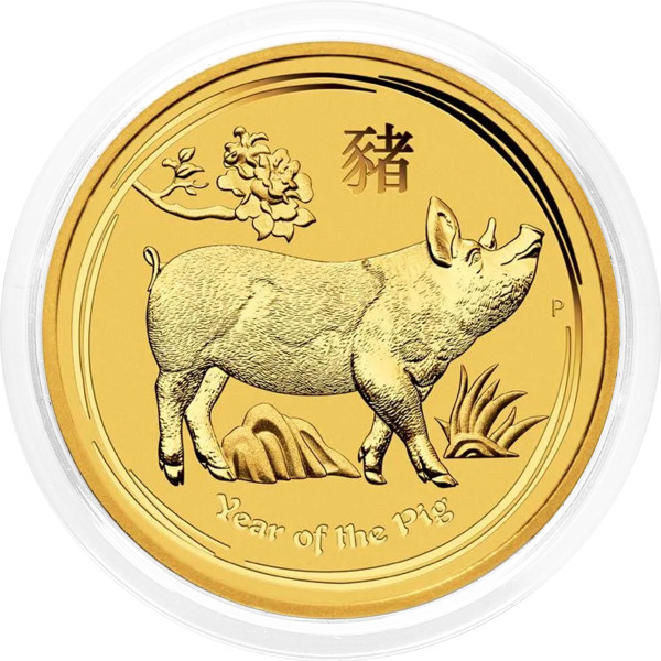 Avstralija: 15 AUD 2019 - 1/10 oz .9999 zlato - BU - Lunar II – Pig (Prašič) - Perth Mint (AU994X003389) numizmatika kovanci