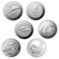 Avstralija: set srebrnikov Dolphin (Delfin) 1 AUD BU 2019–2024 6 × 1 oz .999 srebro, Royal Australian Mint (AU0989X002477) numizmatika kovanci
