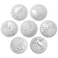 Avstralija: set srebrnikov Lunar RAM I 1 AUD BU 2020–2026 7 × 1 oz .999 srebro, Royal Australian Mint (AU0988X002377) numizmatika kovanci