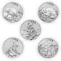Avstralija: set srebrnikov Quokka 1 AUD BU 2020–2024 5 × 1 oz .9999 srebro, Perth Mint (AU0991X00242495) numizmatika kovanci