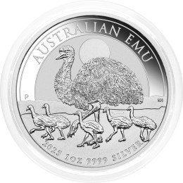 Avstralija: srebrnik Australian Emu (Emu) BU 1 AUD 2025 1 oz .9999 srebro, Perth Mint