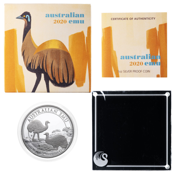 Avstralija: srebrnik Australian Emu PP 1 Dollar 2020 1 oz .9999 srebro, Perth Mint (AU0993X003763) numizmatika kovanci