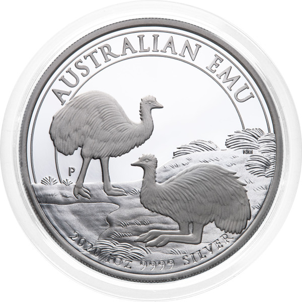 Avstralija: srebrnik Australian Emu PP 1 Dollar 2020 1 oz .9999 srebro, Perth Mint (AU0993X003763) numizmatika kovanci
