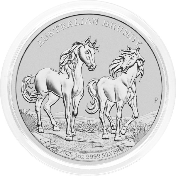 Avstralija: srebrnik Brumby BU 1 AUD 2025 1 oz .9999 srebro, Perth Mint (AU0988X003482) numizmatika kovanci