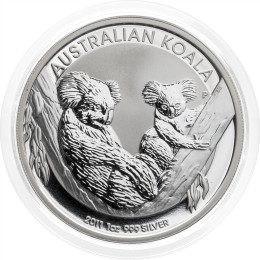 Avstralija: srebrnik Koala BU 1 AUD 2011 1 oz .999 srebro, Perth Mint