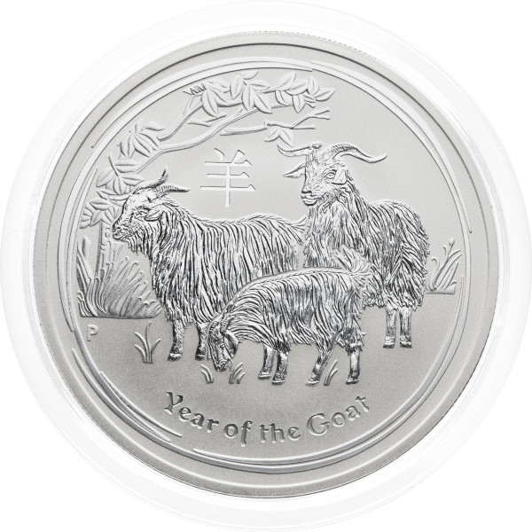 Avstralija: srebrnik Lunar II – Year of the Goat (Koza) 1 AUD BU 2015 1 oz .999 srebro, Perth Mint (AU0998X003088) numizmatika kovanci