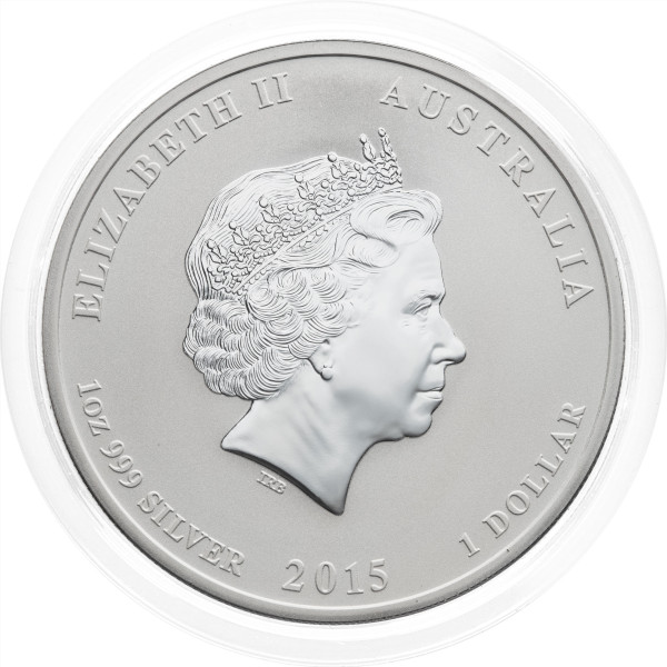Avstralija: srebrnik Lunar II – Year of the Goat (Koza) 1 AUD BU 2015 1 oz .999 srebro, Perth Mint (AU0998X003088) numizmatika kovanci