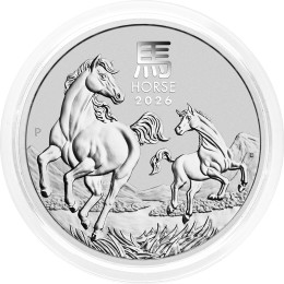 Avstralija: srebrnik Lunar III – Year of the Horse (Konj) 1 AUD BU 2026 1 oz .9999 srebro, Perth Mint