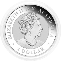 Avstralija: srebrnik Swan (Labod) 1 AUD BU 2020 1 oz .9999 srebro, Perth Mint