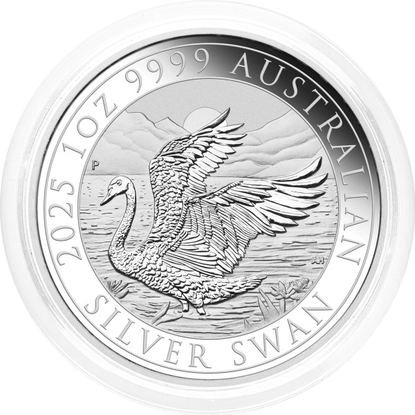 Avstralija: srebrnik Swan (Labod) BU 1 AUD 2025 1 oz .9999 srebro, Perth Mint (AU0988X003441) numizmatika kovanci