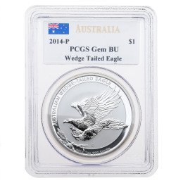 Avstralija: srebrnik Wedge-Tailed Eagle (Repati orel) 1 AUD BU 2014 1 oz .999 srebro, Perth Mint