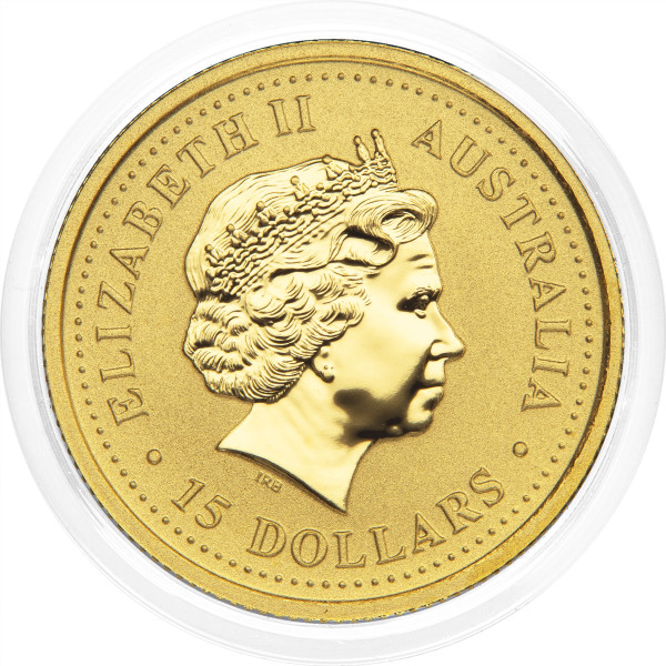 Avstralija: zlati kovanec Lunar I Year of the Dog 2006 – 15 Dollars, 1/10 oz .9999 zlato, The Perth Mint (AU1007X003767) numizmatika kovanci