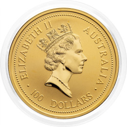 Avstralija: zlatnik Lunar I – Mouse (Miš) BU 100 AUD 1996 1 oz .9999 zlato, Perth Mint