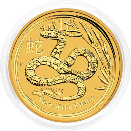 Avstralija: zlatnik Lunar II Snake (Kača) 15 AUD BU 2013 1/10 oz .9999 zlato, Perth Mint