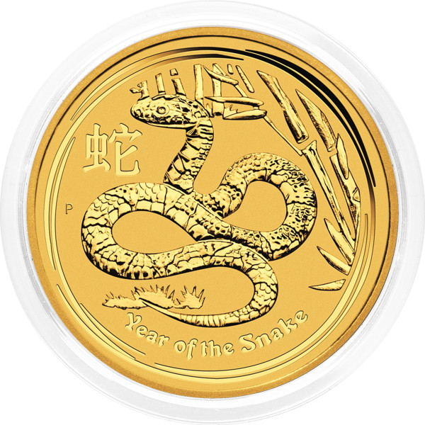 Avstralija: zlatnik Lunar II Snake (Kača) 15 AUD BU 2013 1/10 oz .9999 zlato, Perth Mint (AU1000X002820) numizmatika kovanci
