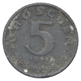Avstrija (Druga republika): kovanec 5 Groschen 1950