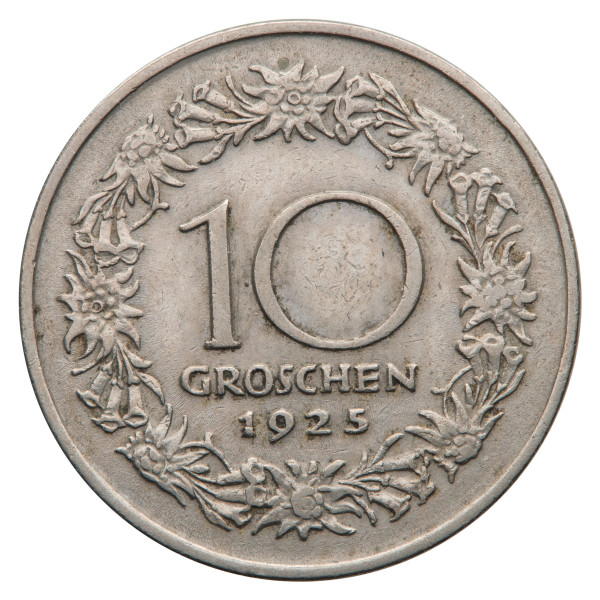 Avstrija - Prva republika: 10 Groschen 1925 (AT1088X003217) numizmatika kovanci